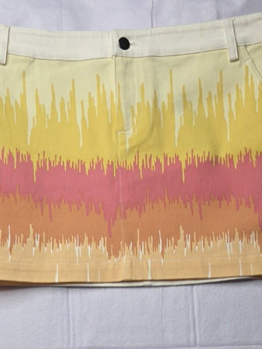 NWT Tibi "Analog Print" Ombre Denim Mini Skirt - Size 4 (Note Flaw)